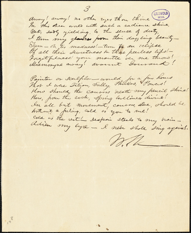 N. W. manuscript poem: "To ----."