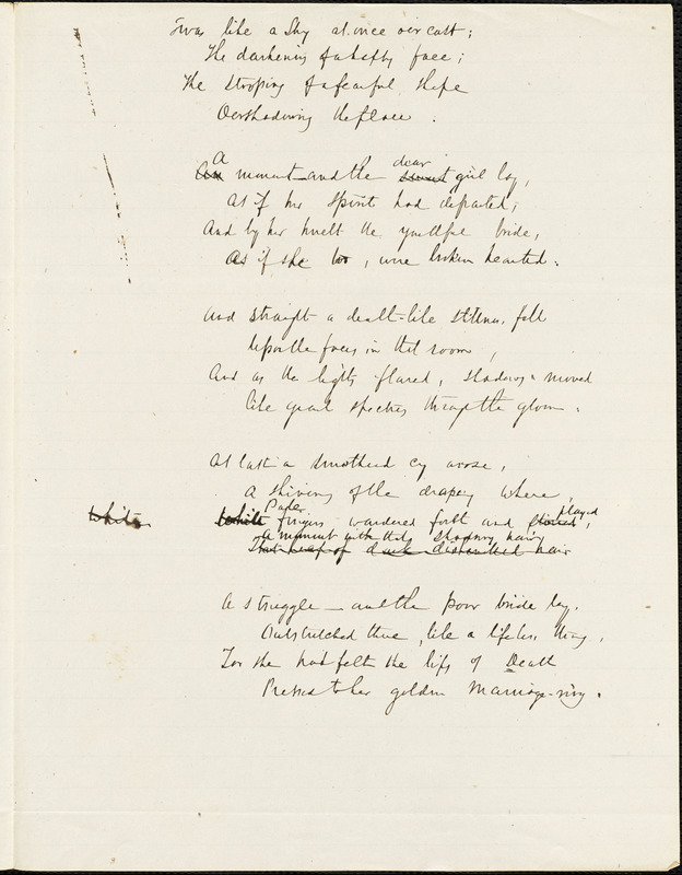 John Neal manuscript poem, 1828: "The Disappointed One."