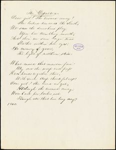 John Neal manuscript poem, 1842: "The Departed."