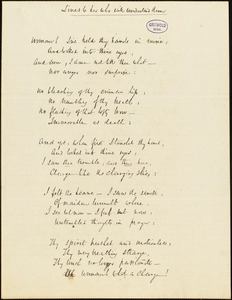 John Neal manuscript poem, 1842: "Lines to her who will understand them."