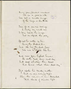 Frances Sargent (Locke) Osgood manuscript poem: "Among green, pleasant meadows."