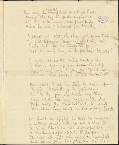 Frances Sargent (Locke) Osgood manuscript poem: "Within a frame more glorious than the gem...," "Reprove me not that I still change...," "High connections."