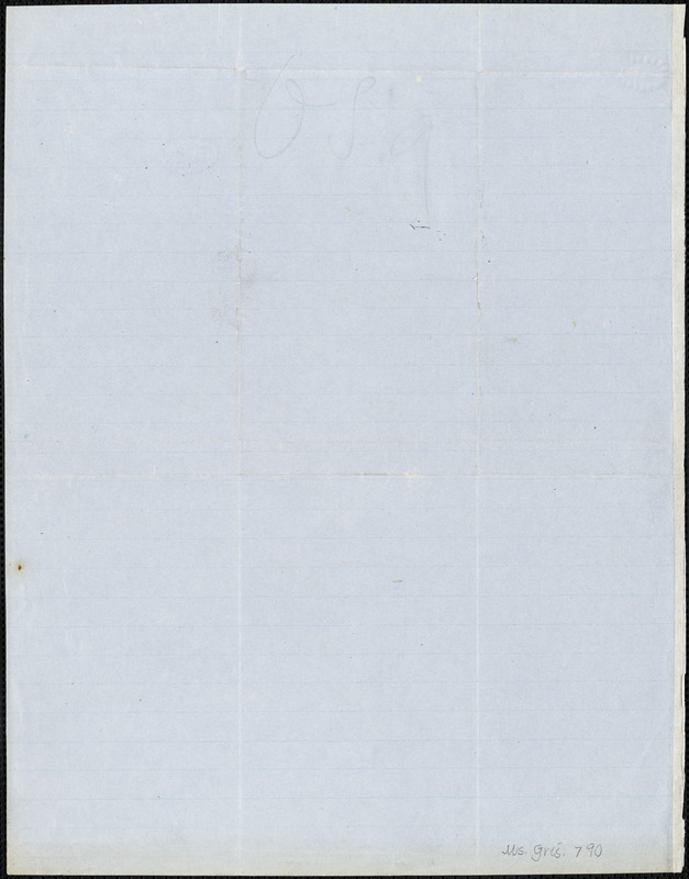 Samuel Stillman Osgood, New York, autograph letter signed to R. W. Griswold, 12 June 1855