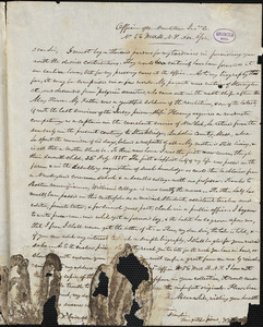 William Penn Palmer autograph letter signed to Rufus W. Griswold, 2 December 1844