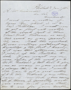 Theophilus Beasley Peterson, Philadelphia, PA., to R. W. Griswold, 7 January 1850