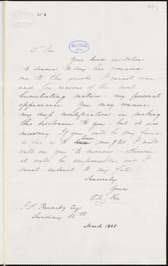Edgar Allan Poe letter signed to John P. Kennedy, 15 March 1835