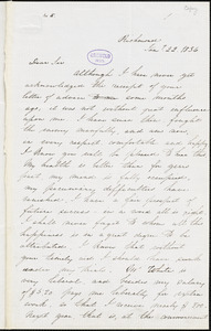 Edgar Allan Poe, Richmond, VA., letter signed to John P. Kennedy, 22 January 1836