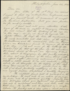 Edgar Allan Poe, Philadelphia, PA., letter signed to Henry Wadsworth Longfellow, 22 June 1841