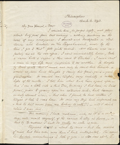 Edgar Allan Poe, Philadelphia, PA., autograph letter signed to Frederick W. Thomas, 16 March 1843