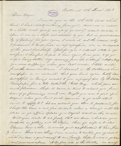 William Poe, Baltimore, MD., autograph letter signed to Edgar Allan Poe, 15 June 1843