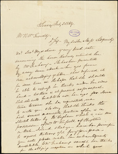 Charles Sedgwick, Lenox, (MA), autograph letter signed to R. W. Griswold, 2 July 1842