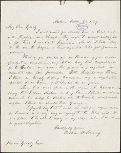 William Henry Seward, Auburn, NY., autograph letter signed to Horace Greeley, 1 October 1847