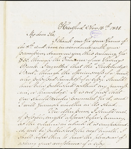 Lydia Howard (Huntley) Sigourney, Hartford, CT., autograph letter signed to George R. Graham, 13 November 1844
