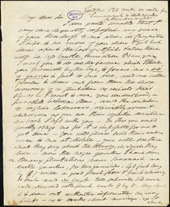 J. S. Skinner autograph letter signed, Gordon's, 135 miles en route from Savannah.