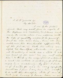 Elizabeth Oakes (Prince) Smith autograph letter signed to R. W. Griswold, [1849]