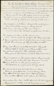 F. J. Speer manuscript poem: "On the Death of Capt. Ralph Voorhees, U.S.N."