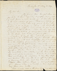 E. A. Stansbury, Burlington, VT., autograph letter signed to R. W. Griswold, 11 May 1849