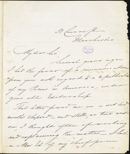 Charles Swain, Manchester, (Eng), autograph letter signed to R. W. Griswold