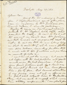 Frederick William Thomas, Washington, DC., autograph letter signed to Edgar Allan Poe, 29 May 1841
