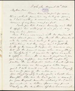 Frederick William Thomas, Washington, DC., autograph letter signed to Edgar Allan Poe, 30 August 1841