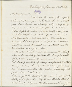 Frederick William Thomas, Washington, DC., autograph letter signed to Edgar Allan Poe, 13 January 1842