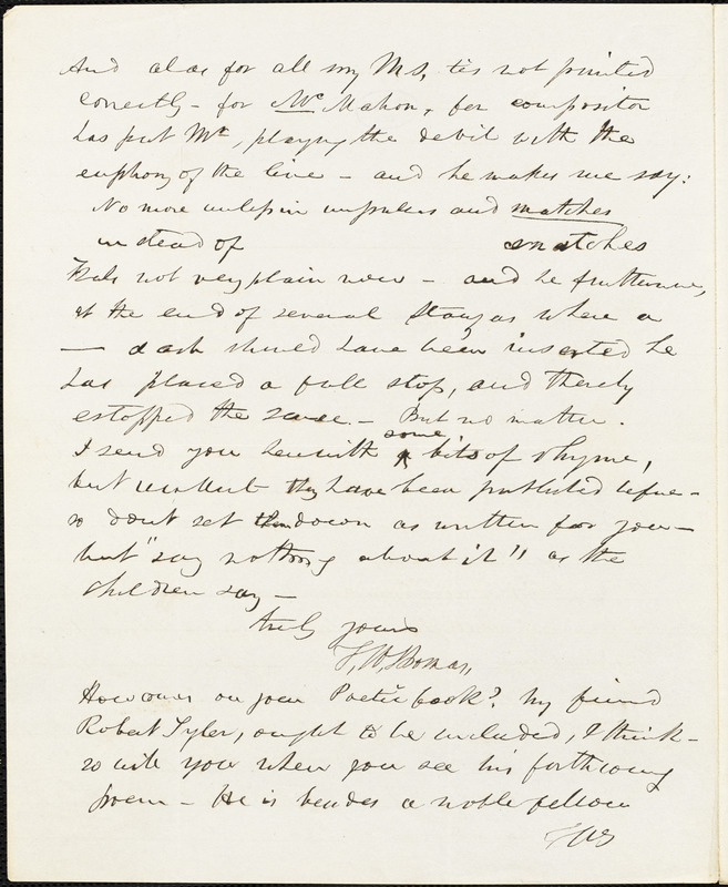 Frederick William Thomas, Washington, DC., autograph letter signed to R. W. Griswold, 17 January 1842