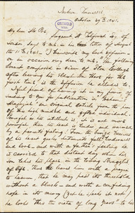 John Tomlin, Jackson, TN., autograph letter signed to Edgar Allan Poe, 29 October 1841