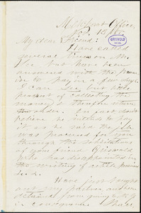 H. Torrey, Merchant Office., autograph letter signed to Alice Cary, 13 November 1855