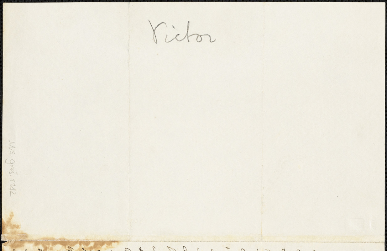 Orville James Victor, Sandusky, OH., autograph letter signed to R. W. Griswold, 10 December