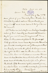 Townsend Ward, Philadelphia, PA., autograph letter signed to R. W. Griswold, 11 November 1856