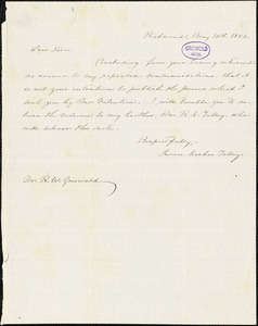 Susan Archer (Talley) Weiss, Richmond, VA., autograph note signed to R. W. Griswold, 30 May 1853