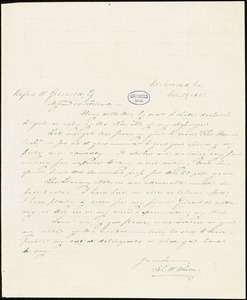Thomas Willis White, Richmond, VA., autograph letter signed to R. W. Griswold, 29 October 1841