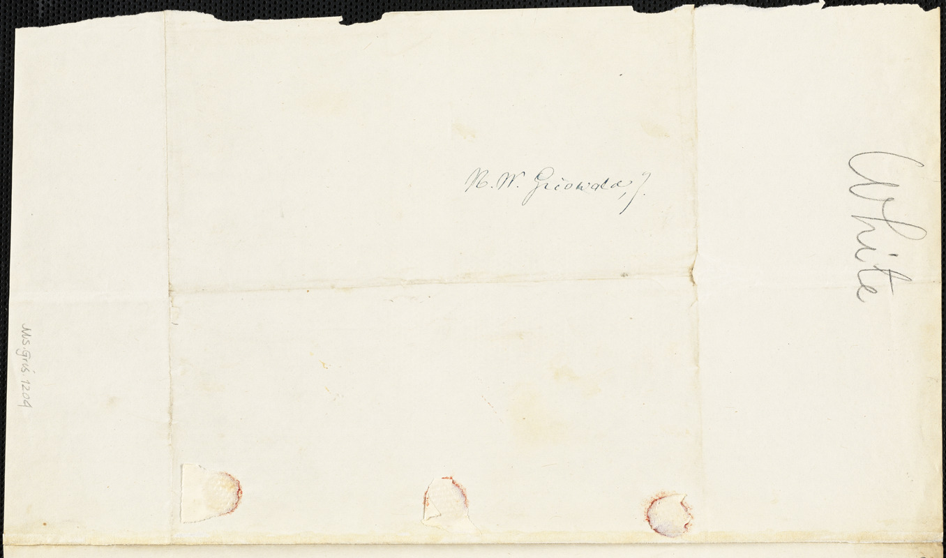 Thomas Willis White, Richmond, VA., autograph letter signed to R. W. Griswold, 9 March 1842