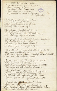 Sarah Helen (Power) Whitman manuscript poem, [c. 1848]: "She Blooms No More."