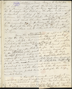 John Greenleaf Whittier manuscript articles, 10 October 1851: "Abolition in Tunis - Slavery in the United States" and "The West Indies in 1843, '44, '45."