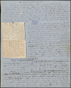 John Greenleaf Whittier manuscript articles, [1847]: "Illinois in 1843 and 1847" "The Guerilla."