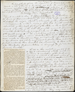 John Greenleaf Whittier manuscript article, "The Mexican War - Massachusetts" and manuscript poem, [1847]: "The Angel of Patience - a free paraphrase from the German."