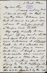 Nathaniel Parker Willis, 9 Park Place., autograph letter signed to Edgar Allan Poe, [1845?]