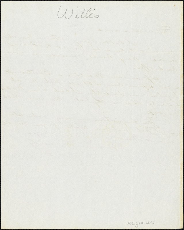 Nathaniel Parker Willis autograph letter signed to R. W. Griswold