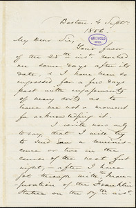 Robert Charles Winthrop, Boston, MA., autograph letter signed to R. W. Griswold, 4 September 1856