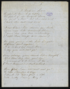 Jane Taylor (Lomax) Worthington manuscript poems: "A Modern Love" and "The Withered Leaves."