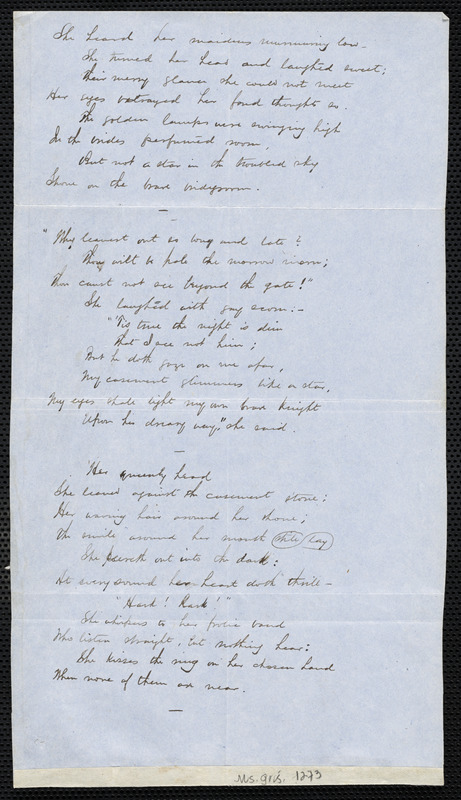 Manuscript poem: "The Witch's Deed"