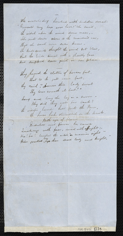 Manuscript poem: "The Witch's Deed"