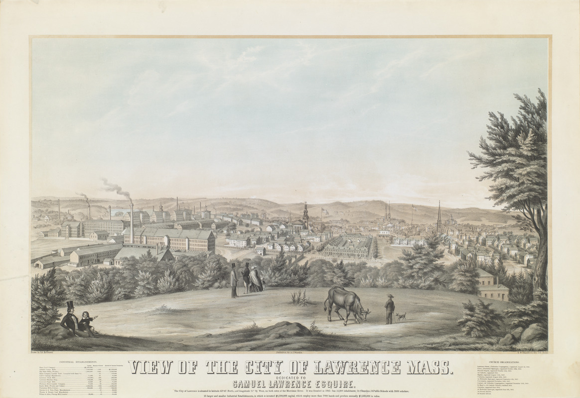 View of the city of Lawrence Mass.