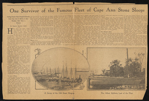 One survivor of the famous fleet of Cape Ann stone sloops