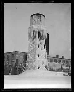 Water tank iced up in Braintree