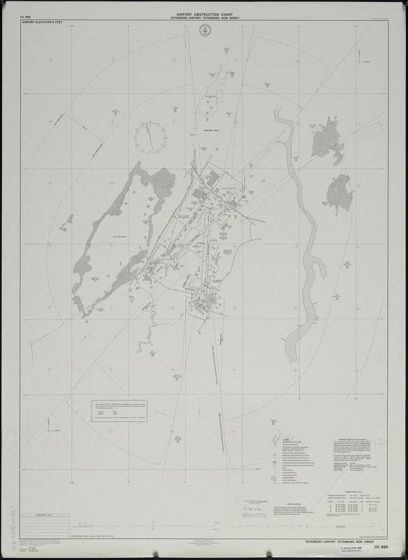 Airport obstruction chart, OC 890, Teterboro Airport, Teterboro, New Jersey
