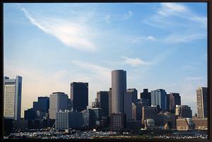 Boston (circa 1987): Skyline of Boston from World Trade Center Ave.