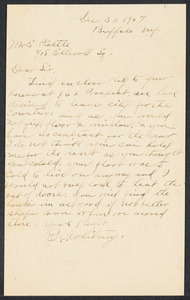 Sacco-Vanzetti Case Records, 1920-1928. Defense Papers. E.C. Whitney to E.P. Cottle, December 30, 1907. Box 11, Folder 2, Harvard Law School Library, Historical & Special Collections