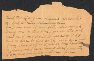 Sacco-Vanzetti Case Records, 1920-1928. Defense Papers. Goodridge to Grace M. Goodridge, January 2, n.y. Box 11, Folder 19, Harvard Law School Library, Historical & Special Collections